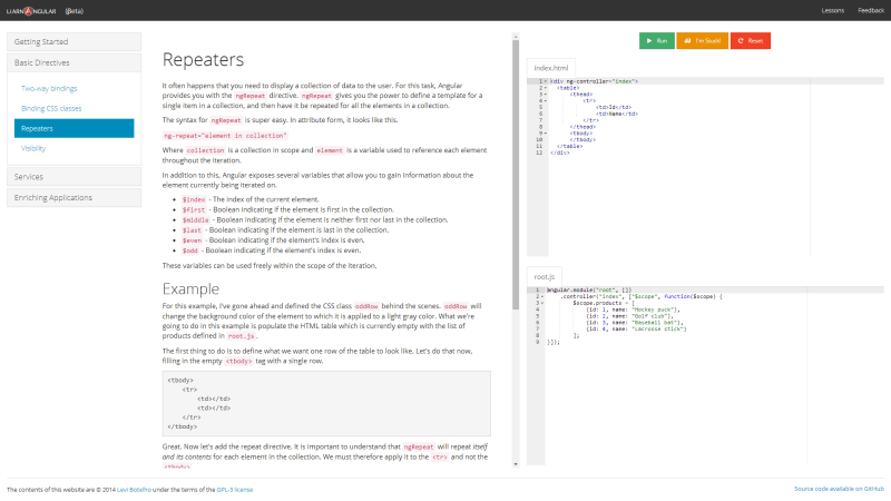 LearnAngular screenshot